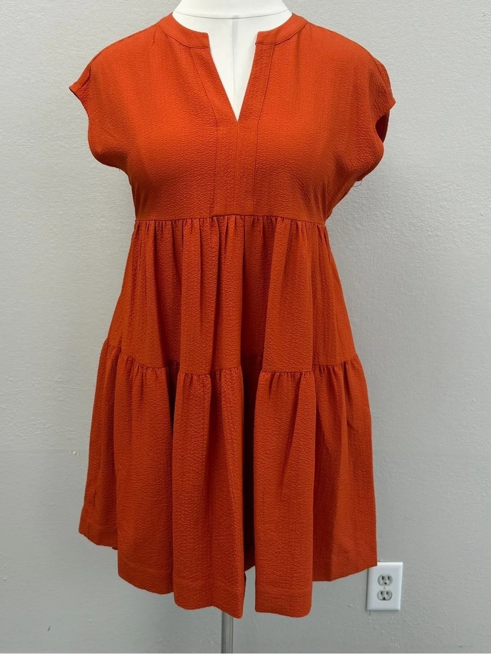 Calvin Klein Burnt Orange Mini Dress - New - Size 10